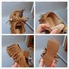Kids Fringe Moccasins for Girls New Autumn Toddler Walking Loafers Soft Sole Simple Retro School Outdoor Casual Daily Wear