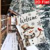 1pc Winter Snowman Red Dress Leader Welcomes Christmas Garden Flag- Outdoor Garden Flag Double-sided Home Decoration Courtyard Decoration Outdoor Deco