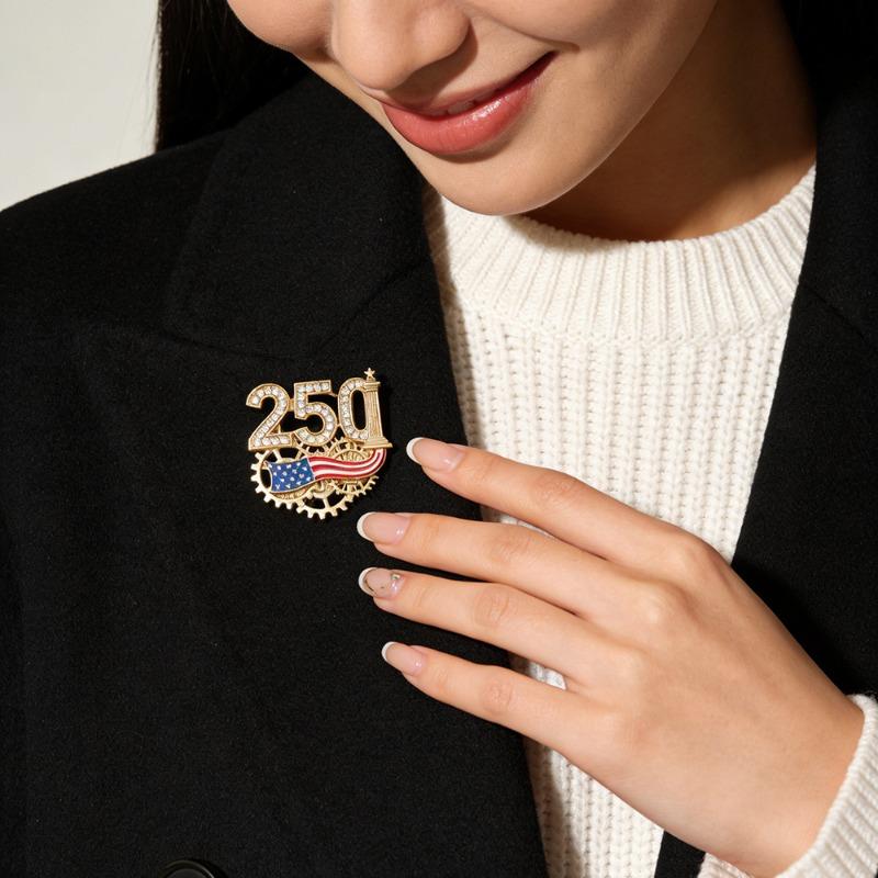 Founding Week Commemorative Brooch Independence Day Patriotic Medal Corsage Accessories