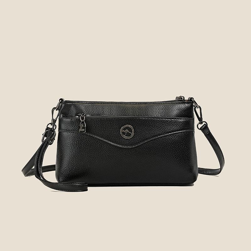 Elegant Crossbody Bag with Textured Finish and Dual Zip Pockets