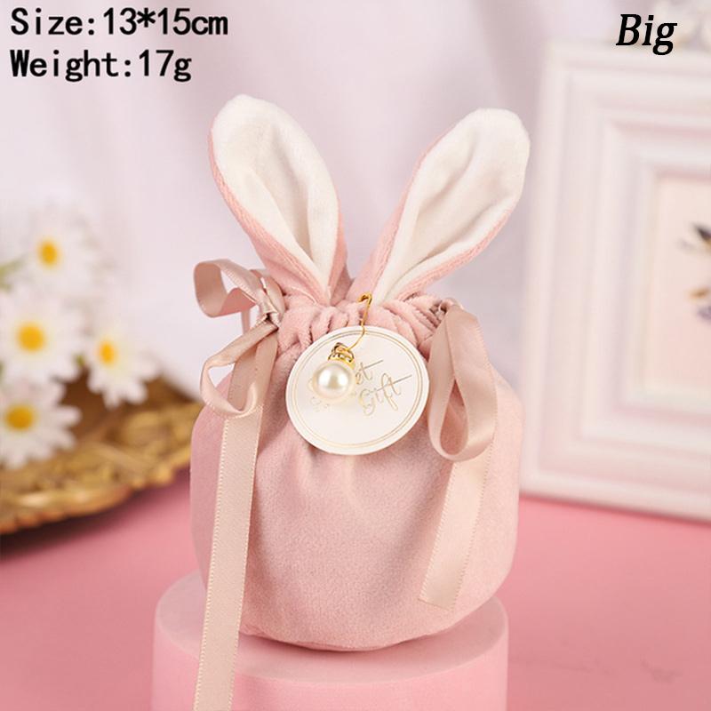 Velvet Easter Bunny Rabbits Bags Cute Bunny Gift Packing Bags Dropshipping Rabbit Chocolate Candy Bags Wedding Birthday Party