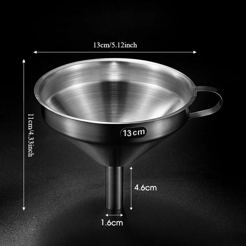 1PC Funnel 304 Food Grade Oil Pot Caliber Household Thickened Stainless Steel Wine Leakage Small Diameter Oil Pouring Filter Wine Container