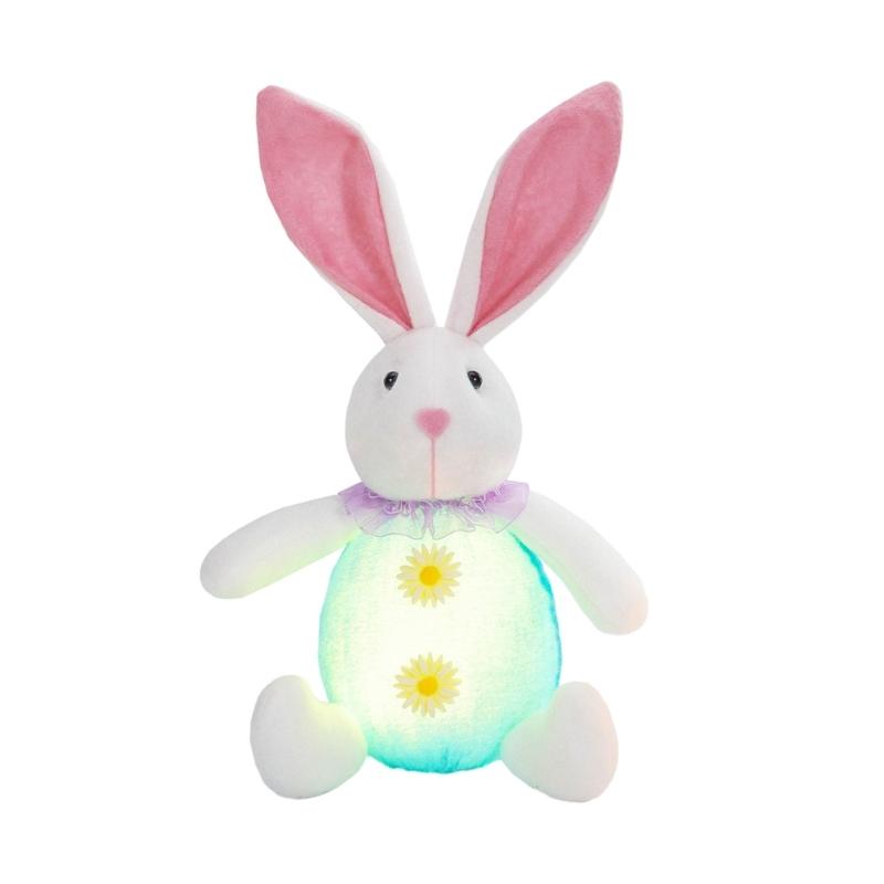 

Easter Day Rabbit Decorations with Light, Handmade Plush Gnome Doll Desk Ornament Easter Day Gift for Kid Adult