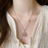 Natural Chalcedony Buddha Necklace Light Luxury New Chinese Collarbone Chain Temperament Sweet Versatile Jewelry
