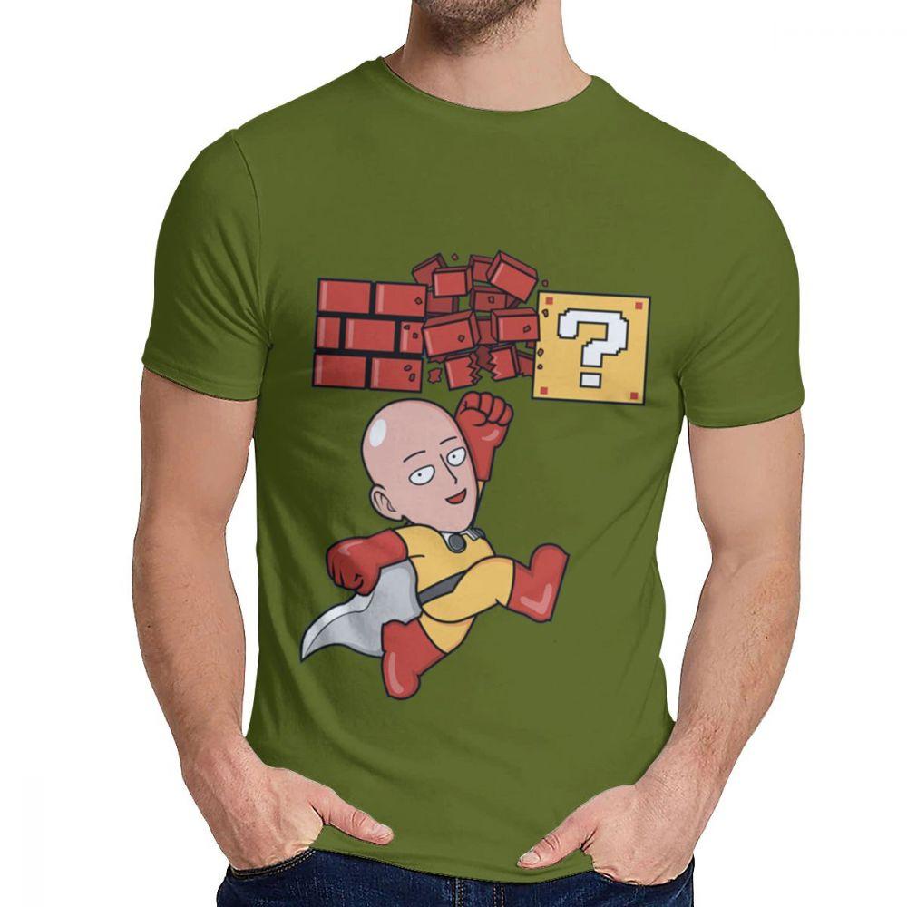 Geek One Punch Man Saitama T Shirt Unisex Hipster Cotton T Shirt Round Neck L