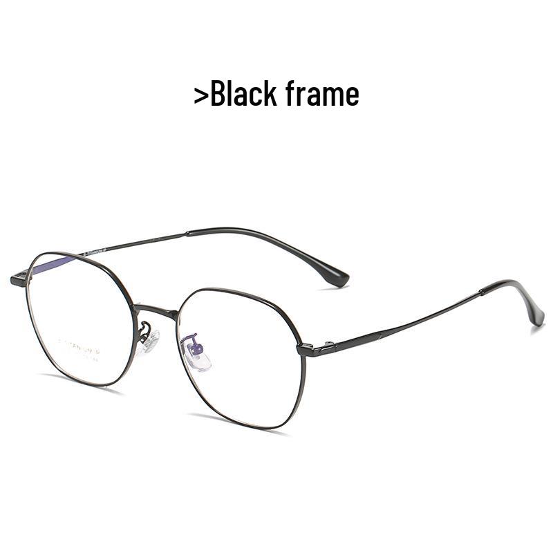 2021 Unisex Retro Japanese Style Black Titanium Polygonal Glasses 2316