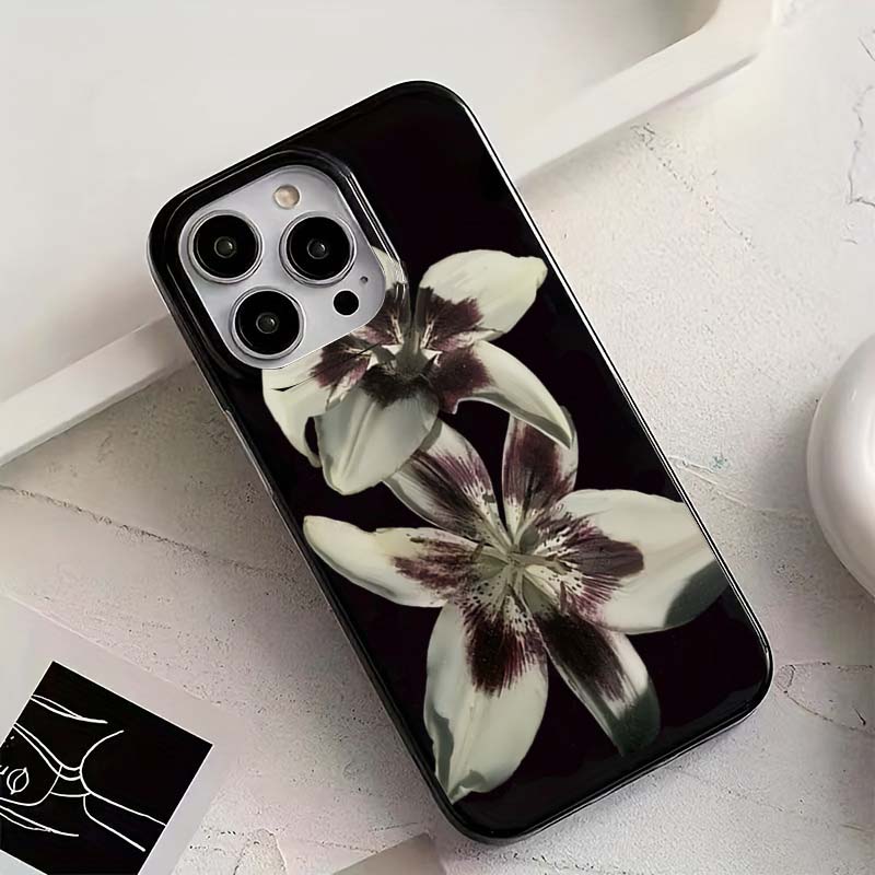 Lily Orchidee Blumenmuster Weiche Handyhülle Für iPhone 16 17 15 14 13 12 11 Pro Max XS X 7 8 16e 16 Plus SE 2022 Stoßfeste Hülle