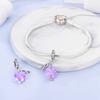 Charms Copper Purple Glass Flower Family Pendant Beads Fit Charms Plata Original Bracelet Beads Women Jewellery Making