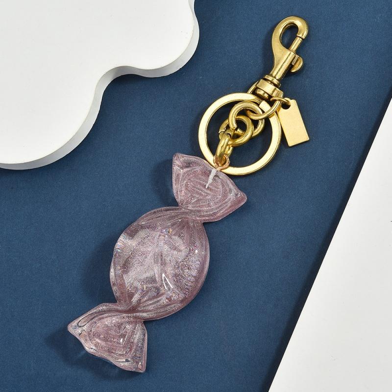7 Colors Sweet Bag Hanger Resin Candy Metal Keychain Luxury Pendant Bag Charms Women Fashion Handbag Decoration