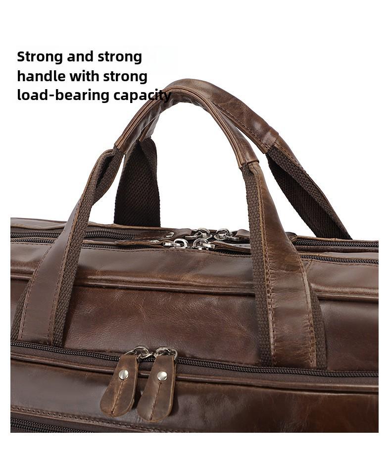 Jiameida Retro Leather Men's 17-Inch Briefcase and Handbag
