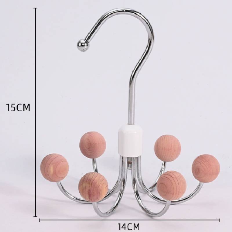 Multifunction Metal Clothes Hanger With Rotatable Hooks For Bedroom Closet Storage
