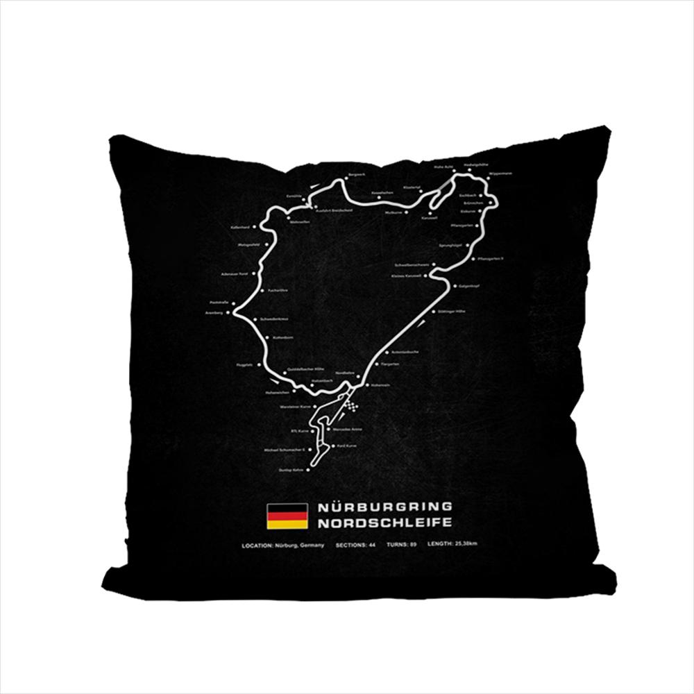 Nurburgring Sport Car Pillow Case For Car Sofa Decorative Home Doublesided Print Plush Square Throw Pillow Cushion Cover
