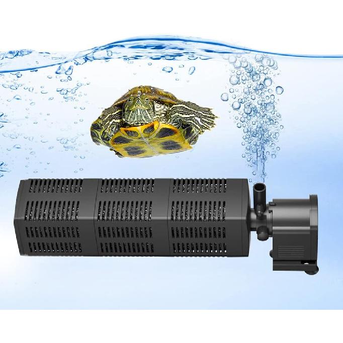 480 GPH Submersible Aquarium Internal Filter Pump for (Up To 160 Gallon) Fish and Turtle Tank and Pond with Chemical, Physical, and Biological