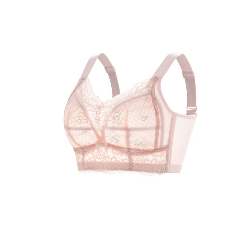 

Женский бюстгальтер без косточек из кружева для полной фигуры 34-46CDE больших размеров, тонкий бесшовный, нижнее белье для большого бюста для женщин, минимайзер без подкладки 46/105E розовый