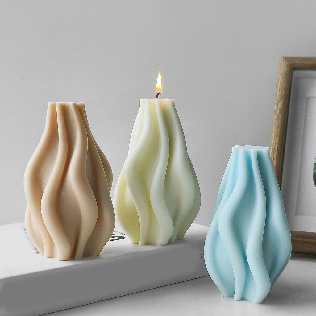 Silikonová forma 12,5x8CM Flexibilní Pro Milovníky Ručních Prací A Projekty Malých Studií Pro Detailní Vlnové Sloupové Svíčky