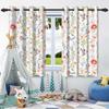 2Pcs Blackout Curtains Fresh Flowers Plants Leaf Bedroom Living Room Darkening Thermal Insulated Grommet Window Curtain Drape