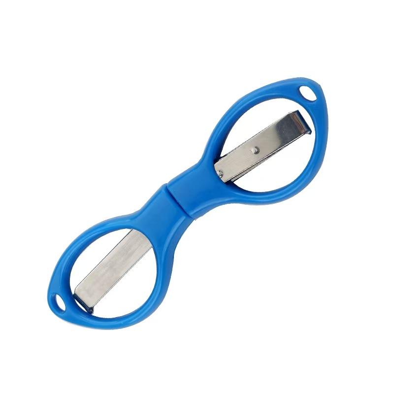 Mini Foldable Scissors Plastic Handle Portable Embroidery Sewing Scissors Fishing Line Cutter DIY Handmade Craft Cutting Tool