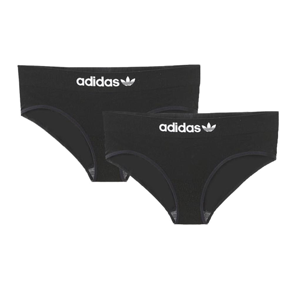 Adidas Originals Full Coverage Elastic Comfortable Autumn Thin Antibacterial Triangle Underwear 2-Pack Women Underwear Black 4A4P67-908
