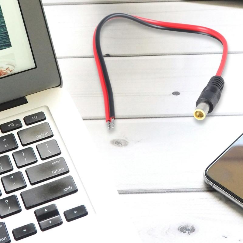 DC7909 Power Pigtails Cable 8mm Male/Female Plug to Bare Wire Open End Repair Cable 14AWG Barrels Power Wire Supply