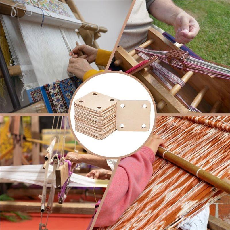 AS60-24Pcs Square Weaving Card, 1.8X1.8Inch 5 Holes Cards Handmade Weaving Tools For Weaving Supplies Tablet Weaving