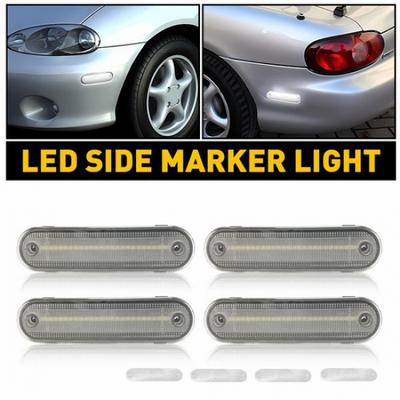 4x LED-Streifen Seitenlicht Markierungslicht Klar Vorne & Hinten Für 1990-2005 Mazda Miata MX-5