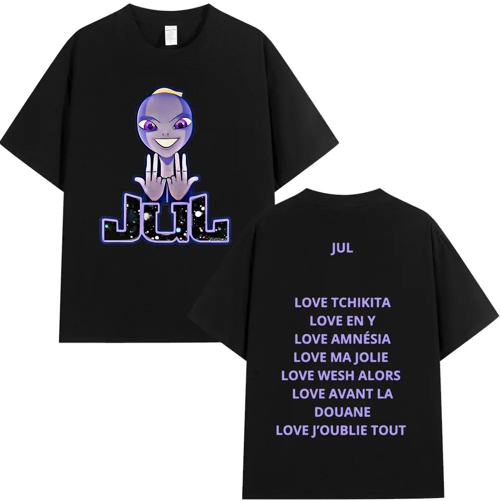 Rap Singer Jul Pattern Printed Men's T-shirt Fashionable Hip-hop T-shirt Casual 100% Cotton High-quality Short-sleeved T-shirt