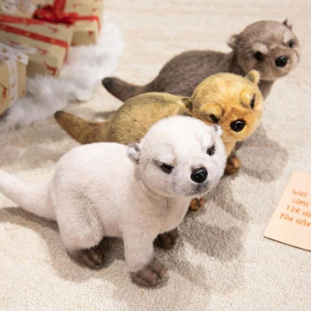 PP Cotton Brown Otter Plush Toy Soft Simulation Otter Toy Doll Decorate Present