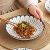Japanese Style Ceramic Dinner Plate Creative Household Round Pasta Fruit Breakfast Plate Kitchen Tableware Accessories 2025 New