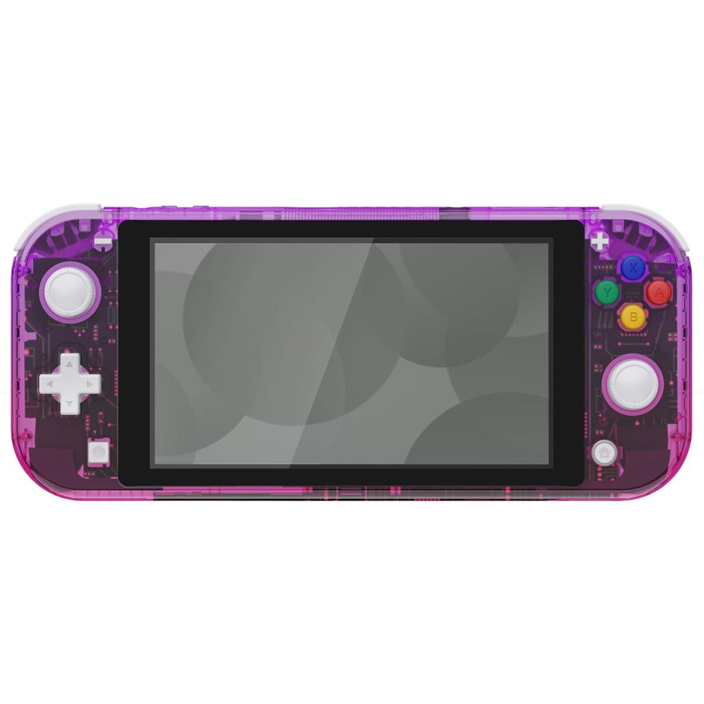 eXtremeRate DIY Clear Case Shell for Switch Gradient Color Nintendo Switch Lite Controller Repair Kit with Custom Case Cover for Switch Lite Clear