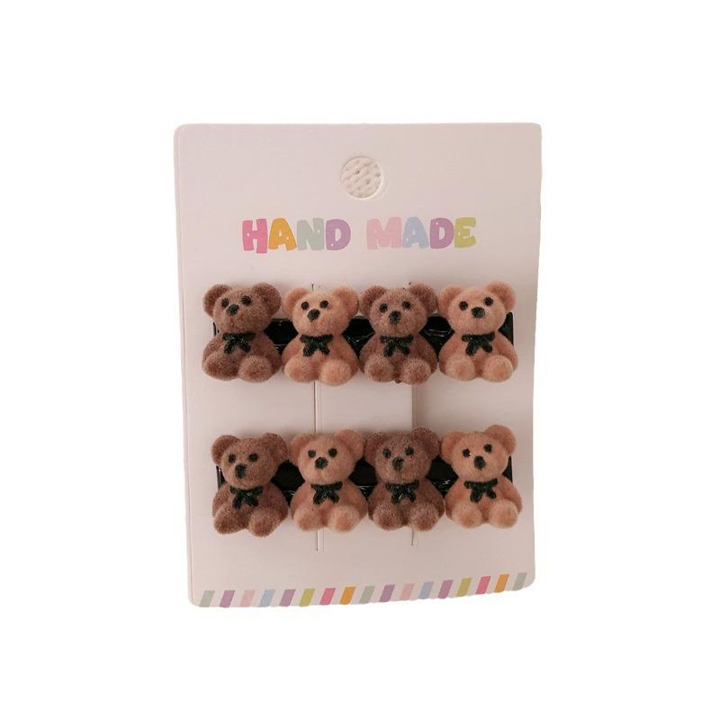 Velvet Bow Bear Hair Clip - Autumn & Winter Girls' Versatile Duckbill Accessory