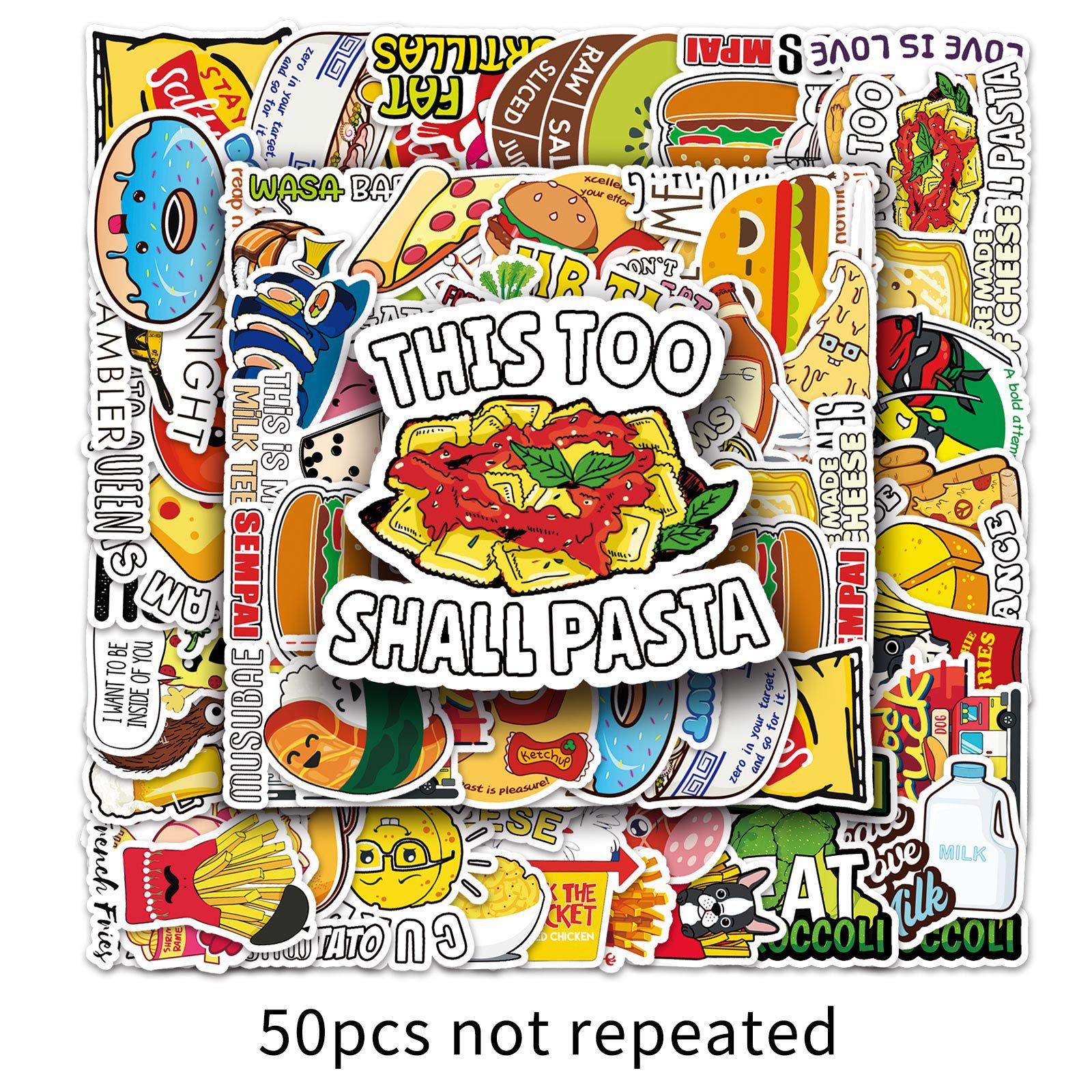 50pcs Cartoon Vine Tie Graffiti Stickers for Notebook, Luggage, Scooter, Car, and Refrigerator Decoration