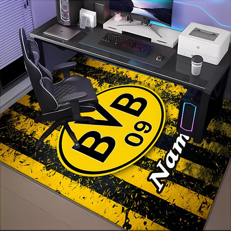 Vlastní jméno BVB Fan Gear Koberec Herní Koberec, Podložka na Podlahu do Ložnice Obývacího Pokoj Vstupní Koberec, Nápad na Domácí Dekoraci Dárek k Vánocům Narozeninám