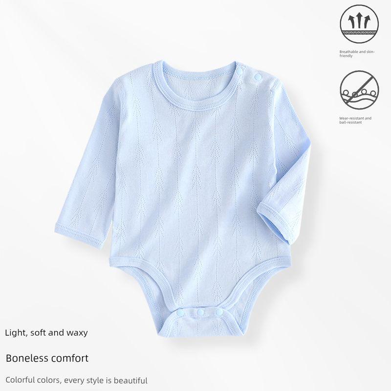 Baby Romper Spring and Autumn Style Pure Cotton Breathable Jacquard Baby Jumpsuit Onesie Home Wear