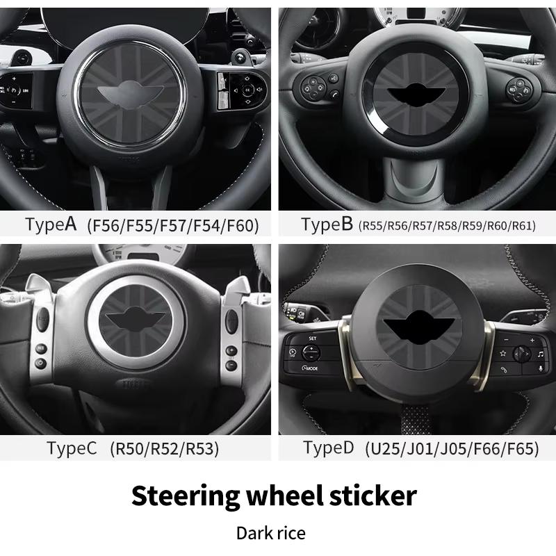 Adesivo per Volante Auto Per Mini Cooper F56 F55 F60 R56 R60 F65 U25 Countryman Adesivi in Pelle PU Accessori Interni Auto