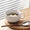 Ceramic Milk Handle Cup with Safe Bouillon Cup Cream Aesthetic Breakfast Bowls Microwave