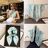 65*65cm Fashion Luxury Women Silk Scarf Square Flowers Print Hair Scarf All-Match Breathable Hijab Bandana