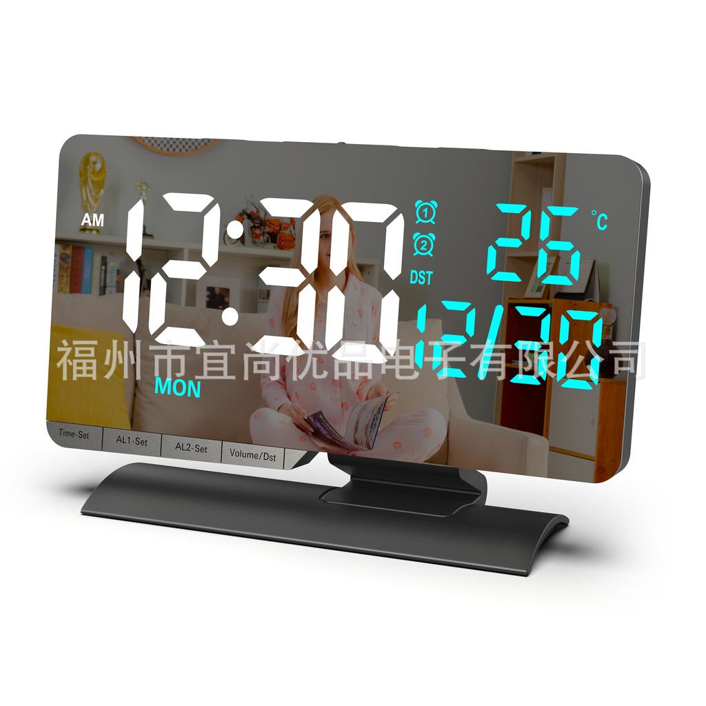 1011 New Perpetual Calendar Electronic Clock LED Daylight Saving Time Desktop Alarm Clock, Temperature Week Display Desk Clock