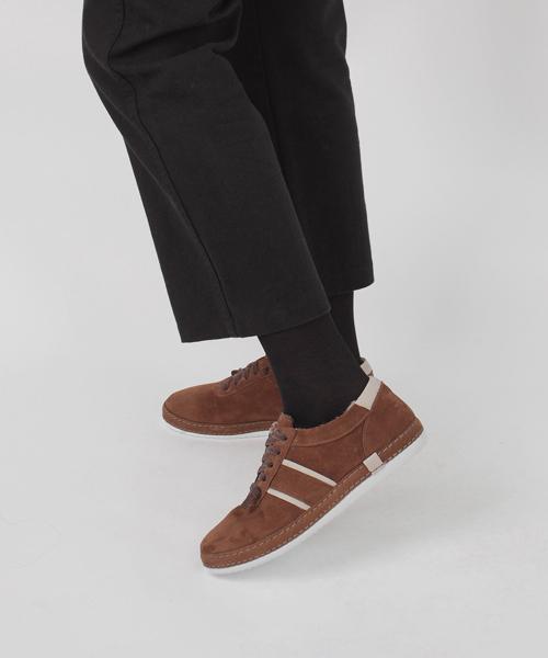 [GISSE] Joy Suede Fleece Lined Sneakers GIS-45298 Camel Brown-225