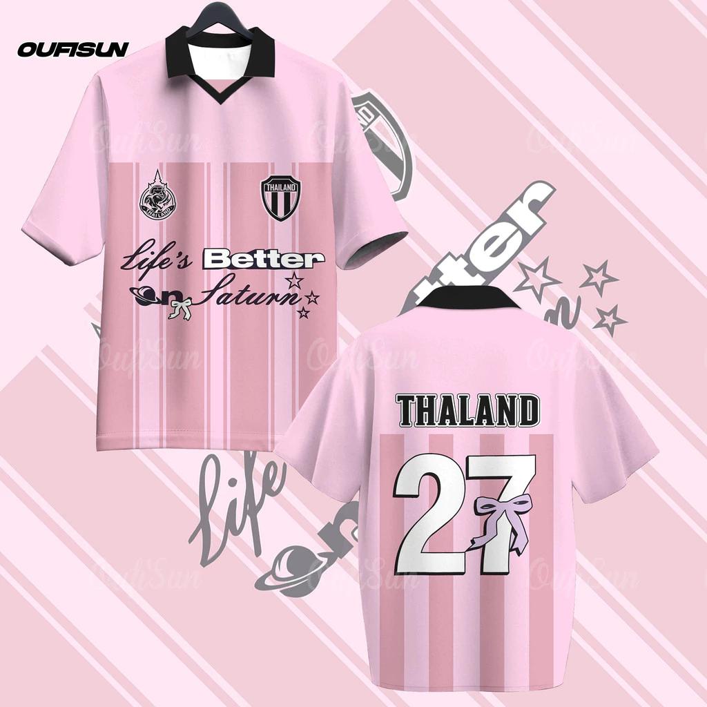 THAILAND Football Soccer Polo Vintage Shirt National Team Unisex Men Women Sport Training JERSEY CHEER Print Quick Dry Short Sleeve Uniform