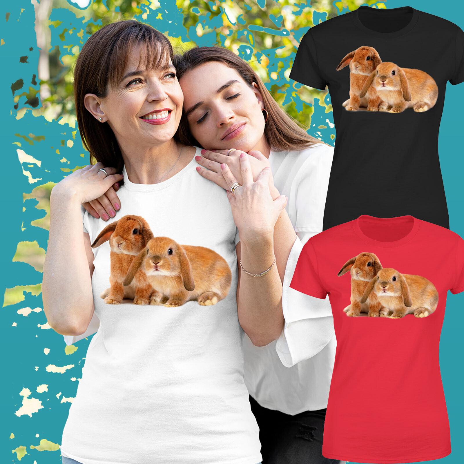 Lop Eared Rabbit Cute Bunny Womens T-Shirt Mens Womens Tees Top Ladies Top  Or P1 A XL