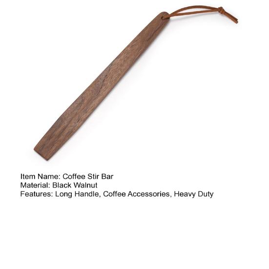 Black Walnut Coffee Stirrer Long Handle Outdoor Camping Pour-over Coffee Stirring Bar Portable Heavy Duty Wooden Mixer Stick Coffee Accessories