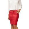 Street Rear Split Leather Skirt Female Clothing PU Leather Casual Fashion Mid Knee Length