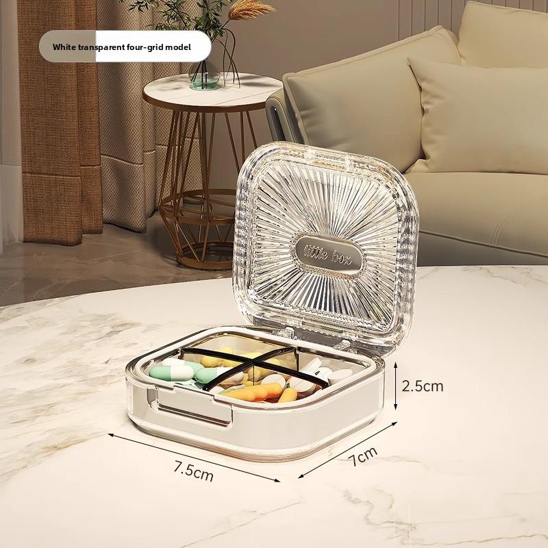 Portable Portable Medicine Box Sealed Moisture-proof Medicine Box Mini Travel Medicine Box Small Capacity Medicine Storage Box