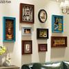 9 Pcs-set Wall-mounted Photo Frame Mural Vintage Wood Picture Frames Figure Portrait Framed Art Living Room Decoration Ornaments