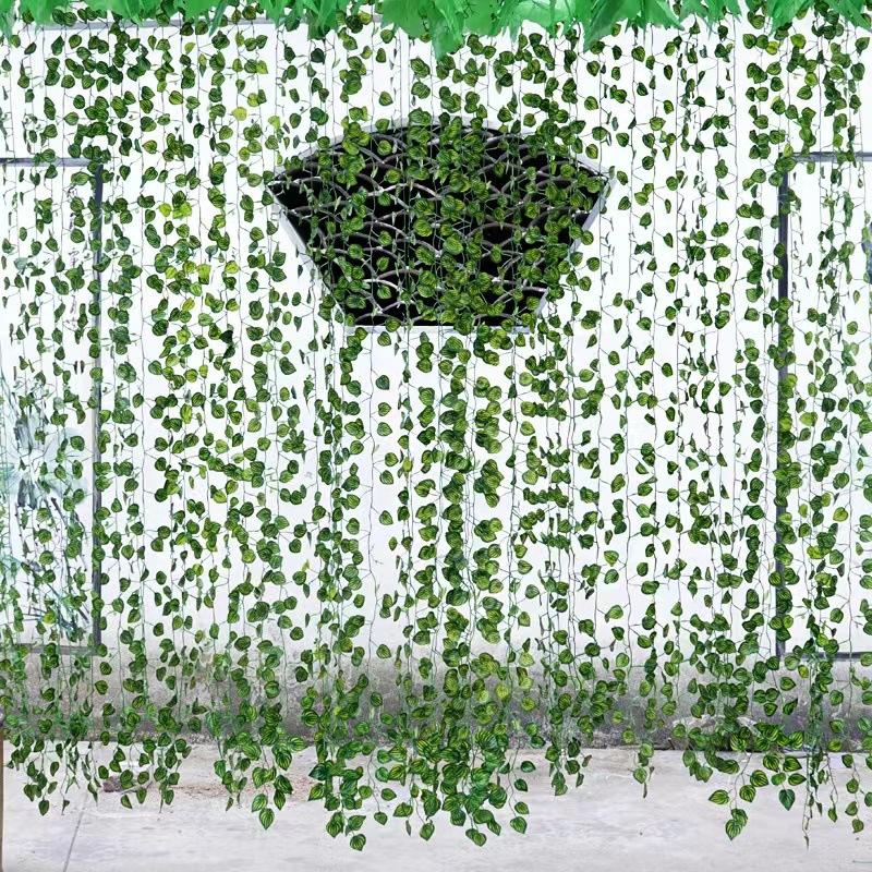 1/2/10M Artificial Plant Leaves Vine Green Fake Leaf Garland Hanging Vines Greenery Wall Decor Wedding Party Christmas Supplies