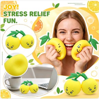 Slow Rebound Stress Relief Toy with Cartoon Fruit Design for Hand Exercise and Sensory Relaxation for Office and Home Use