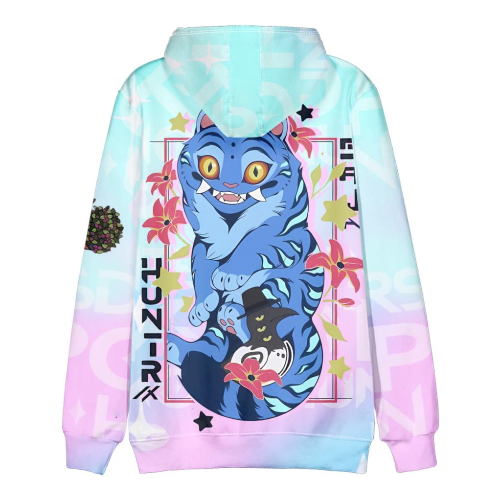 Children's Fashion Casual Long Sleeve Hooded Witch  Group Print Sweatshirt