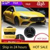 C200 E200 New 2025 For Mercedes Benz Chrome Silver Newest 3D Front Grille Emblems For Mercedes Benz C W205 A W177 S W217 SL R231