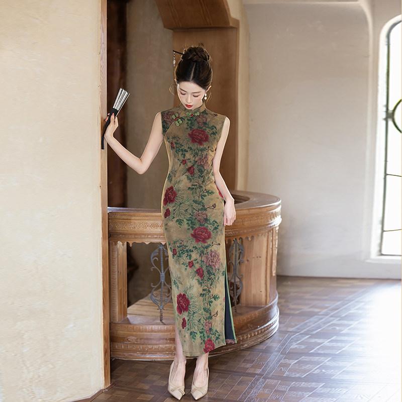 Sleeveless national style, new Chinese Suzhou long cheongsam, improved young 1011 new women's high-end sense, daily wear