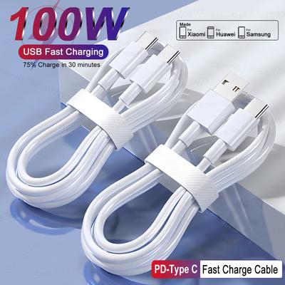 100W USB Cable For Xiaomi Redmi Samsung Huawei Type C To Type C  USB Charge Fast Charging Data Cable Phone Charger Accessories